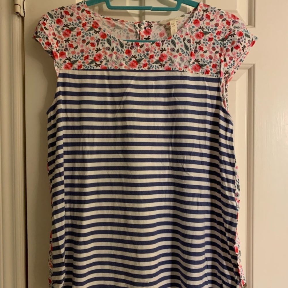 🎩 Matilda Jane - Cap sleeve striped and floral top